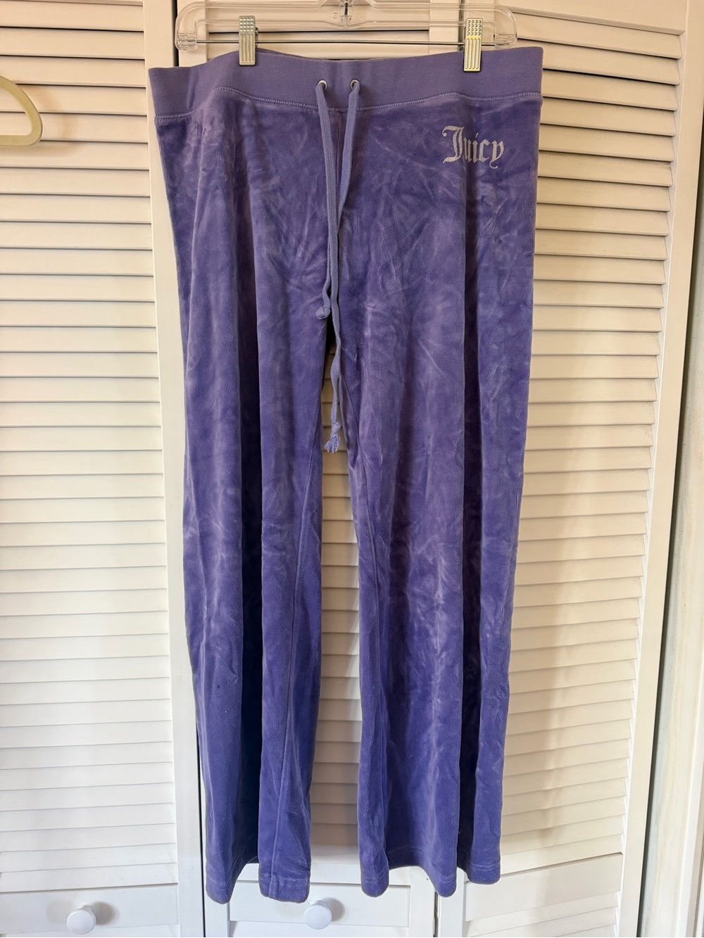 Juicy Couture Purple Velour Wide-Leg Joggers